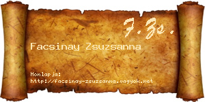 Facsinay Zsuzsanna névjegykártya